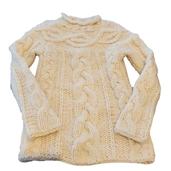 Flavio Castellani Cableknit Alpaca wool blend heavy sweater Medium Made in Italy - Picture 1 of 7